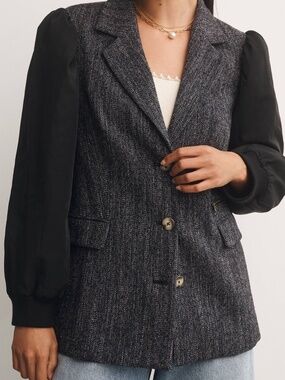 Anthropologie Maeve NWOT Mixed Media Relaxed Jacket (8)